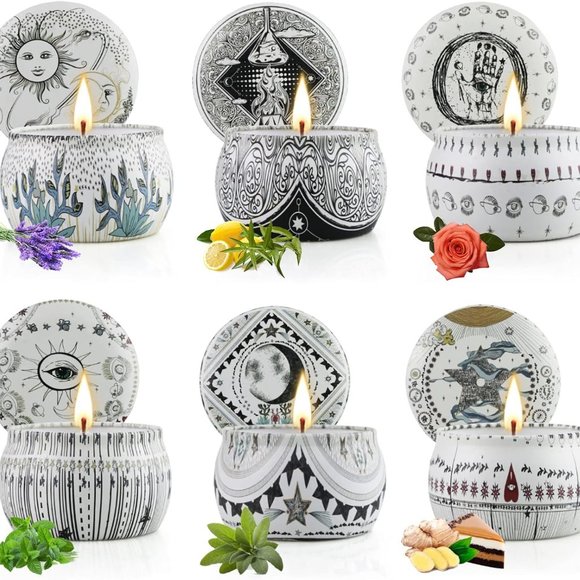 NEW in BOX Aromatherapy Scented Candles Gift Set, Natural Soy Wax (6 Pack) - Picture 15 of 16